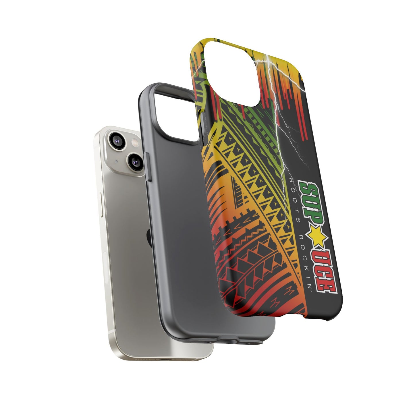 Tribal Turf Tough Cases: Vibrant Rasta-Inspired Phone Case