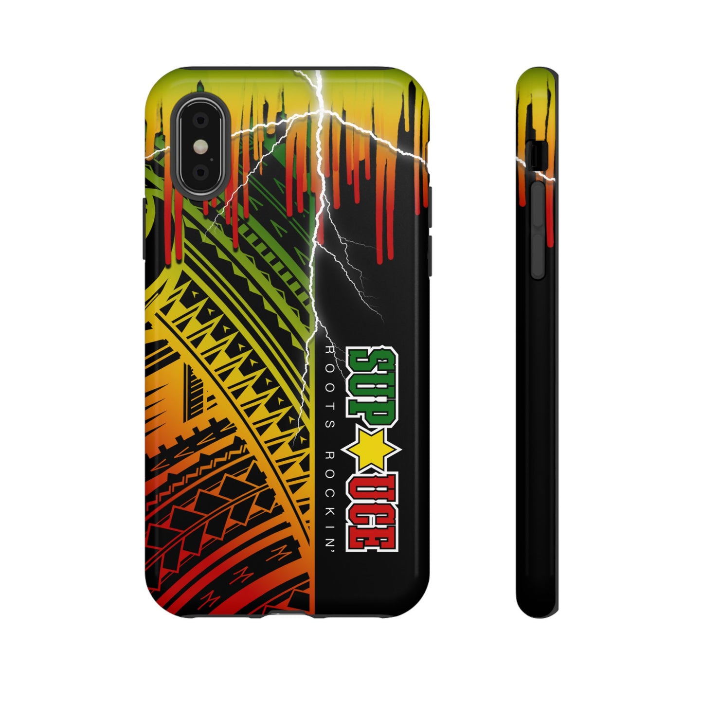 Tribal Turf Tough Cases: Vibrant Rasta-Inspired Phone Case