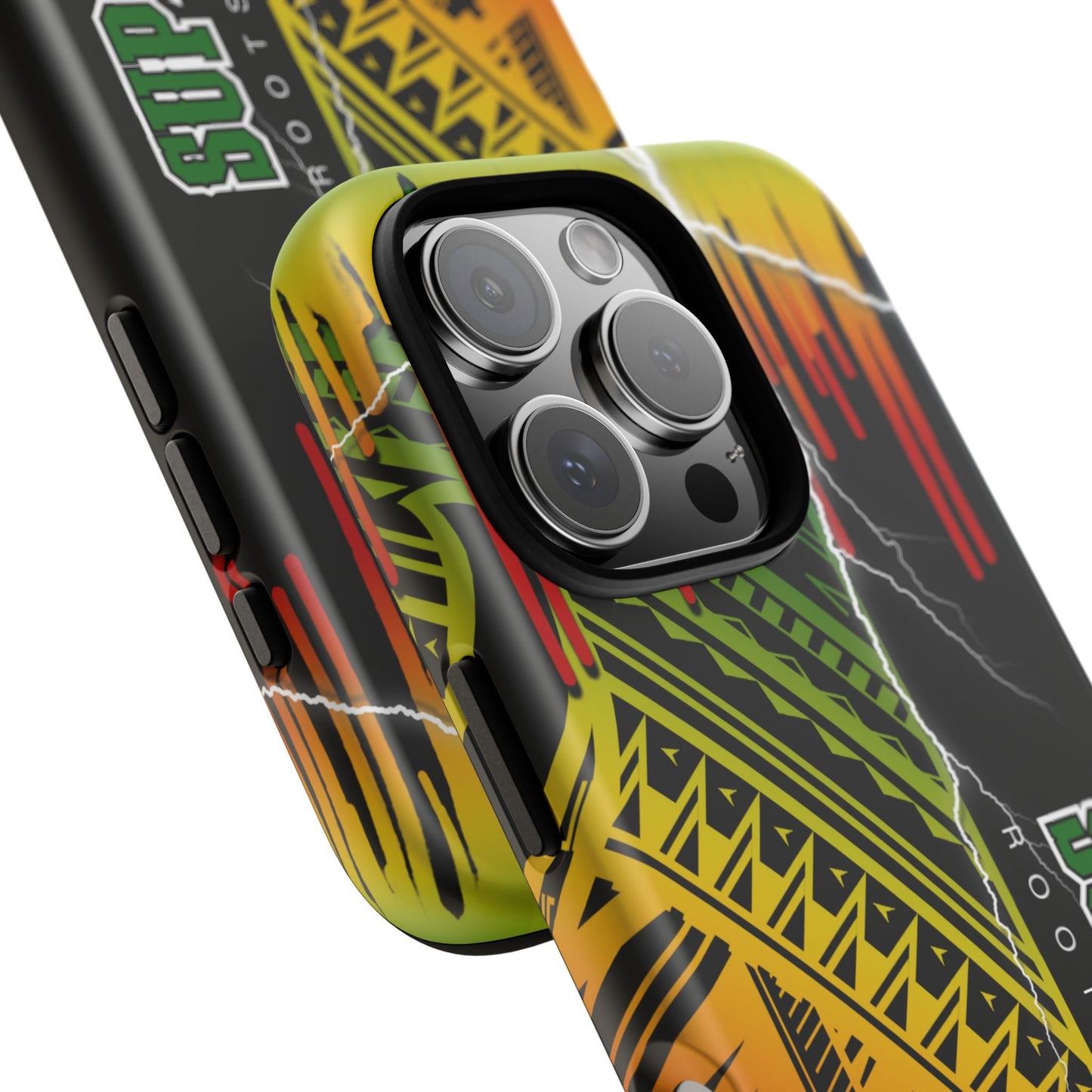 Tribal Turf Tough Cases: Vibrant Rasta-Inspired Phone Case