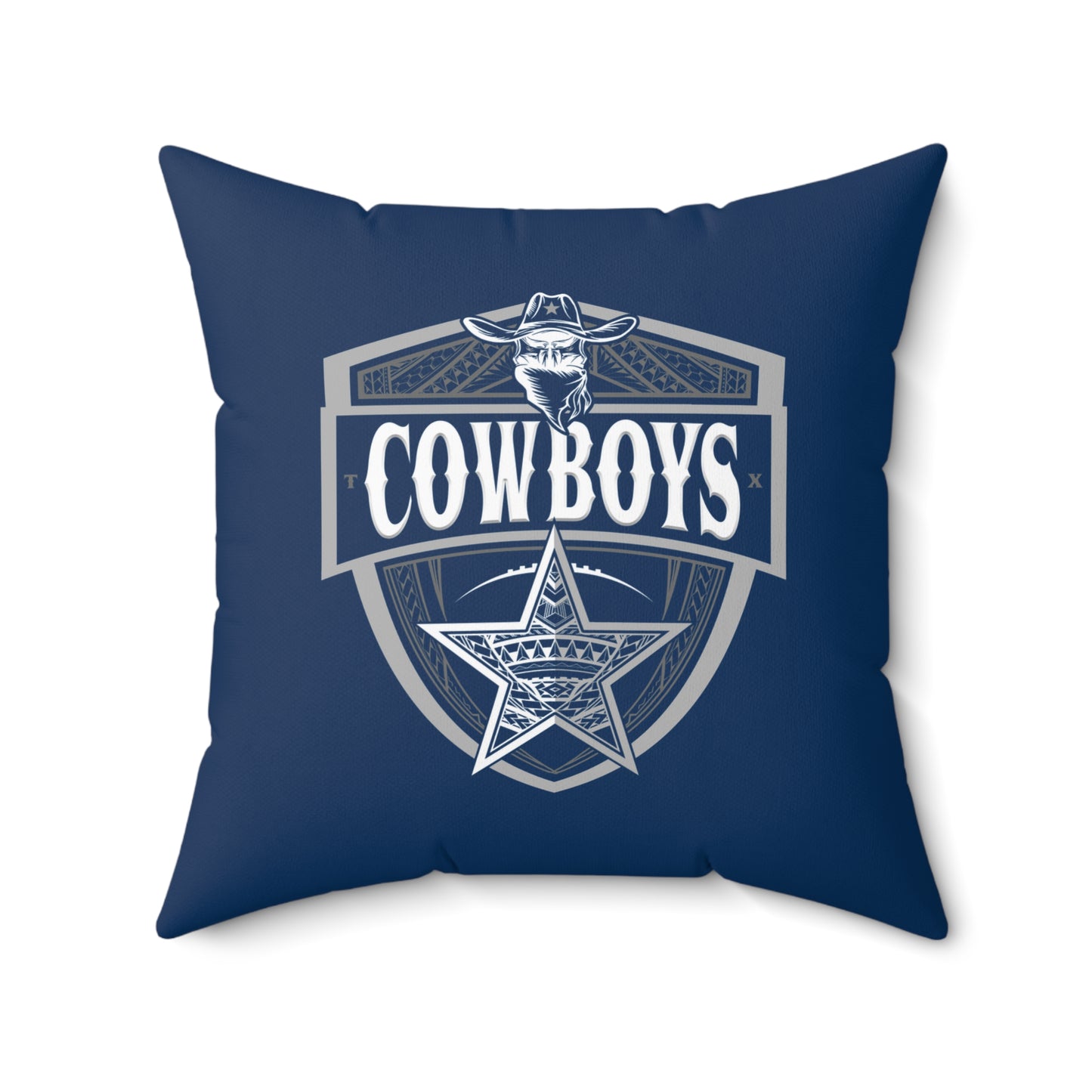 Cowboys Tribal Faux Suede Square Pillow Cowboys Tribal Faux Suede