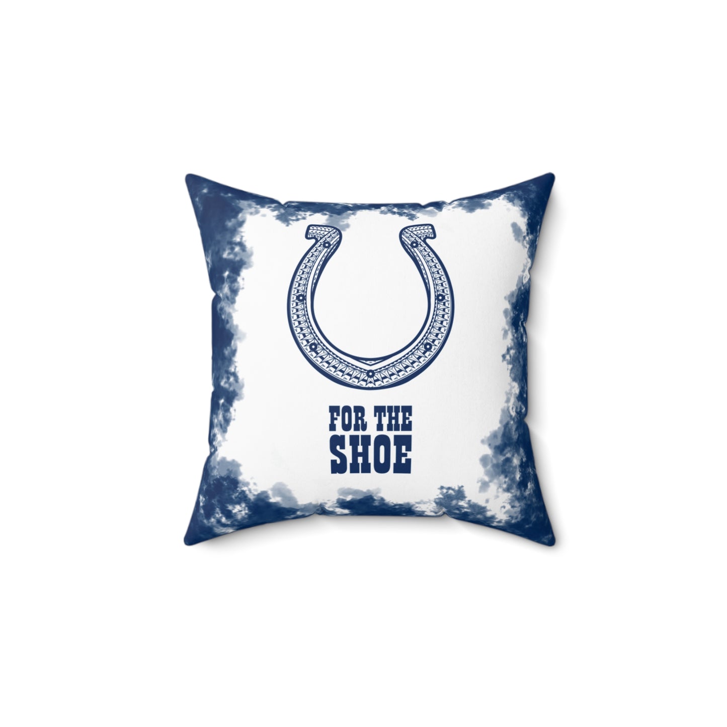 Colts Tribal Faux Suede Square Pillow Colts Faux Suede, Fan Cave Gift