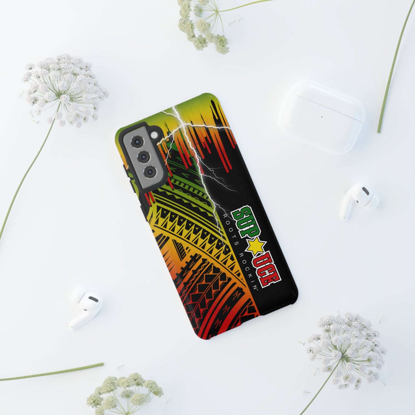 Tribal Turf Tough Cases: Vibrant Rasta-Inspired Phone Case