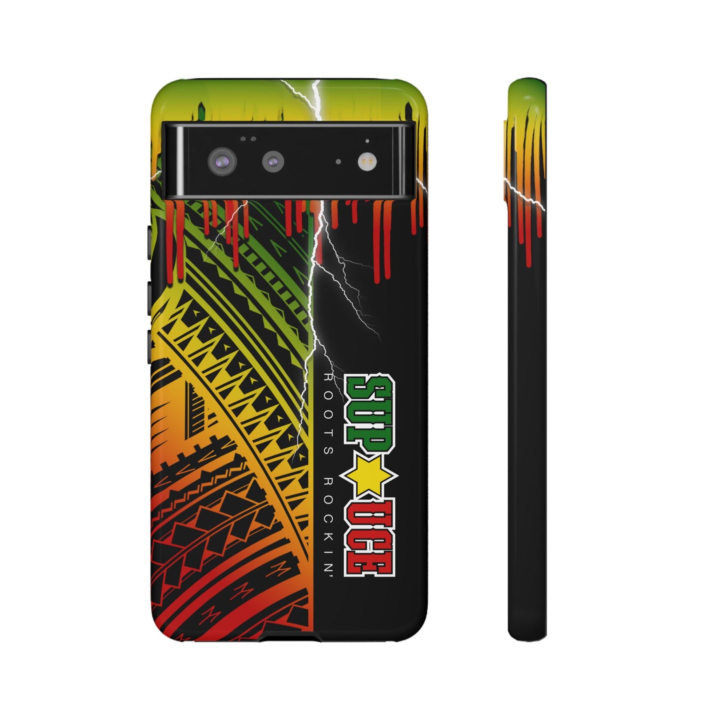 Tribal Turf Tough Cases: Vibrant Rasta-Inspired Phone Case