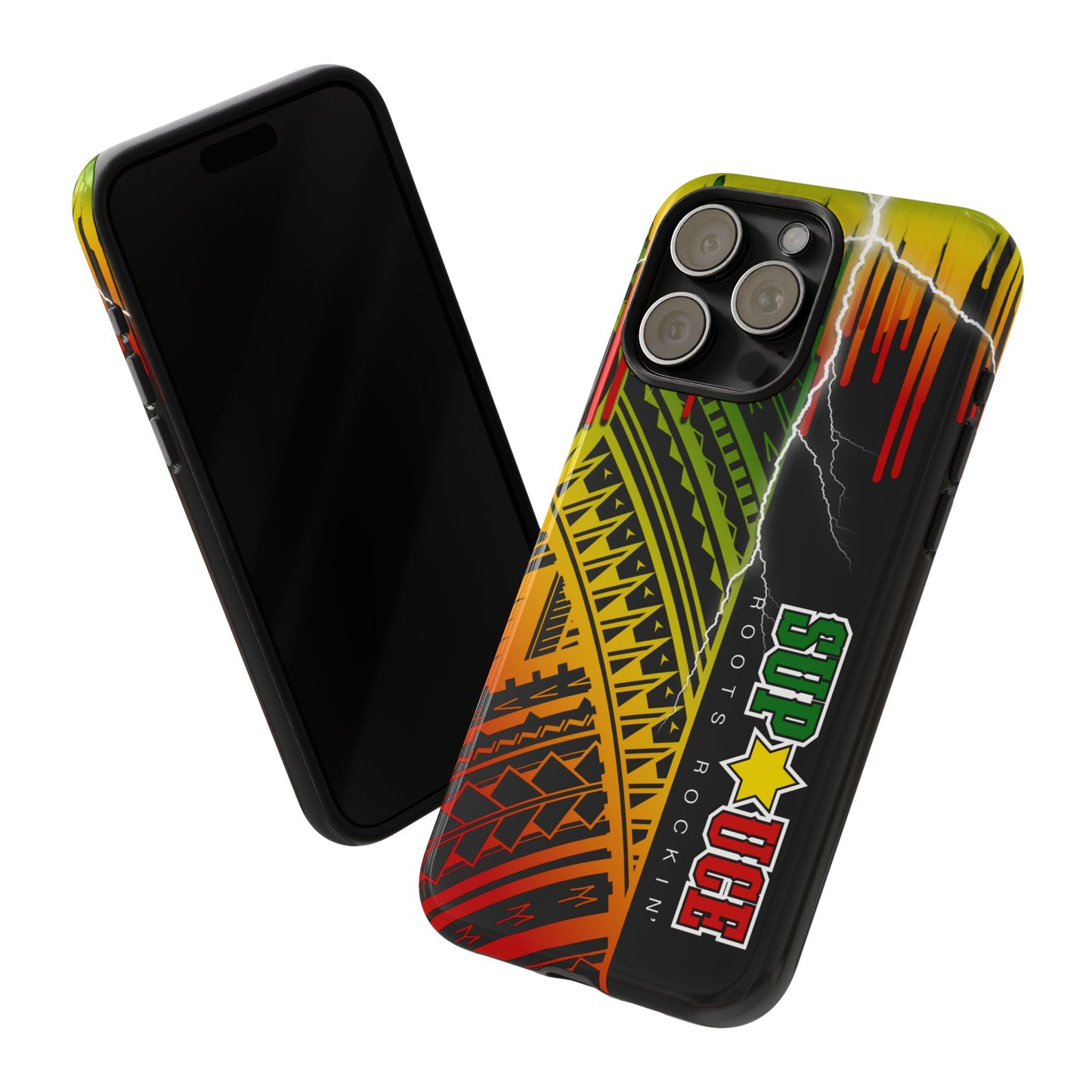 Tribal Turf Tough Cases: Vibrant Rasta-Inspired Phone Case