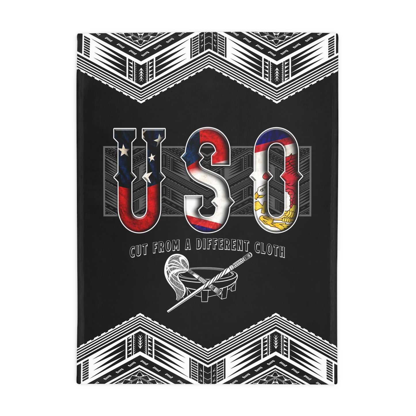 USO Plush Fleece Blanket, Custom Tanoa, Fue & To'oto'o Design