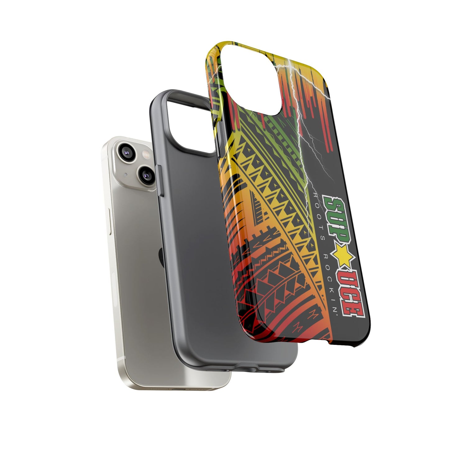 Tribal Turf Tough Cases: Vibrant Rasta-Inspired Phone Case