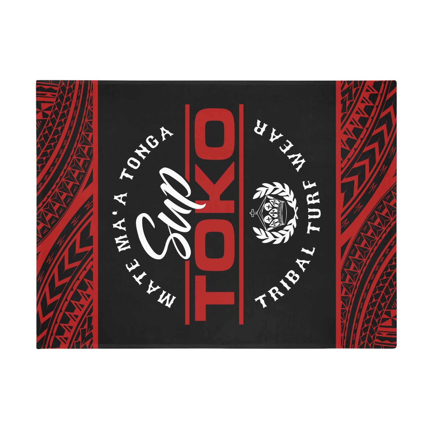 SUP TOKO Plush Fleece Blanket, Black Tribal Turf Wear Original Design