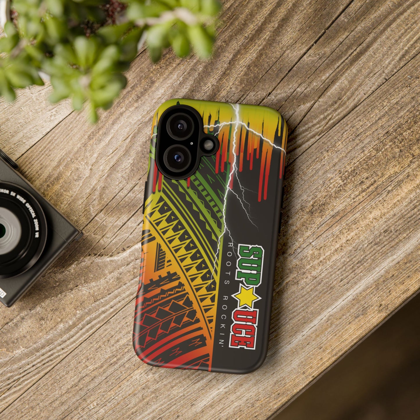 Tribal Turf Tough Cases: Vibrant Rasta-Inspired Phone Case