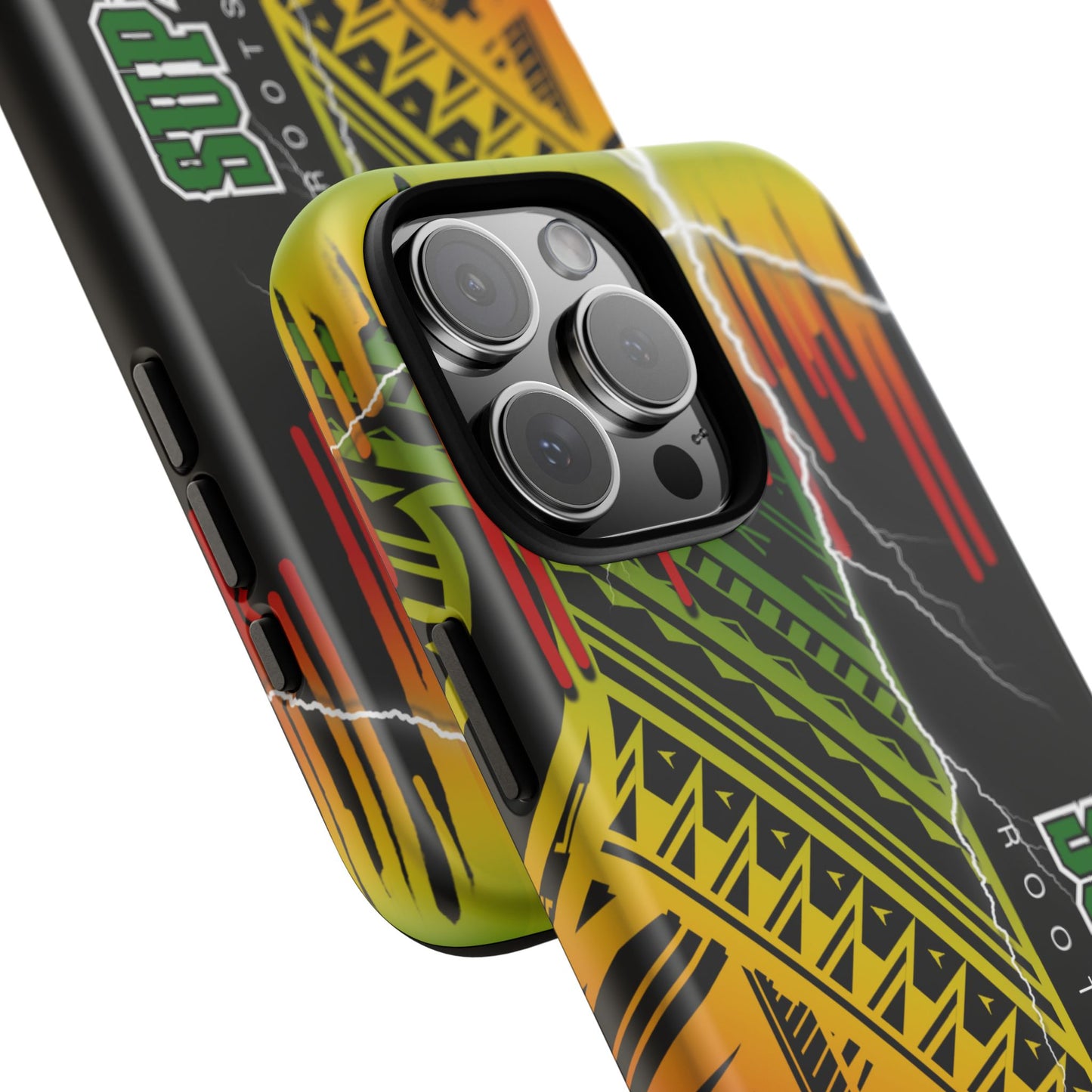 Tribal Turf Tough Cases: Vibrant Rasta-Inspired Phone Case