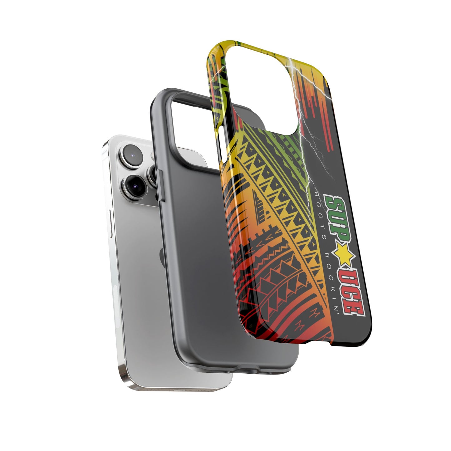 Tribal Turf Tough Cases: Vibrant Rasta-Inspired Phone Case