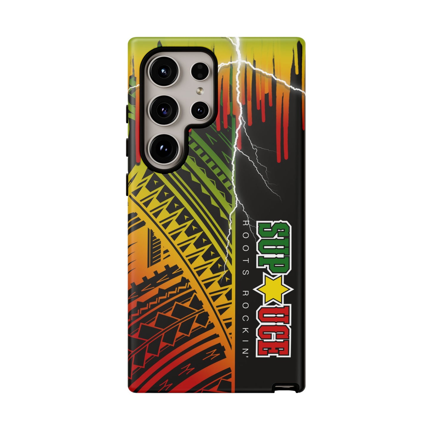 Tribal Turf Tough Cases: Vibrant Rasta-Inspired Phone Case