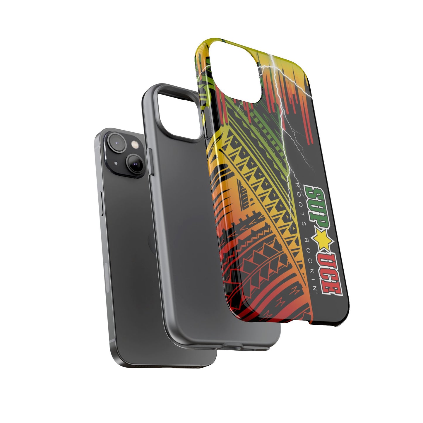 Tribal Turf Tough Cases: Vibrant Rasta-Inspired Phone Case