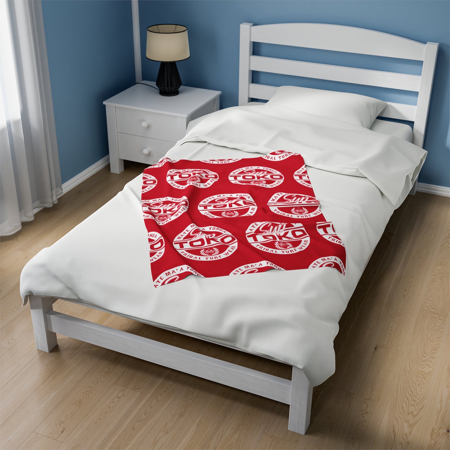 SUP TOKO TTW Velveteen Plush Blanket, Red Tribal Turf Wear Design