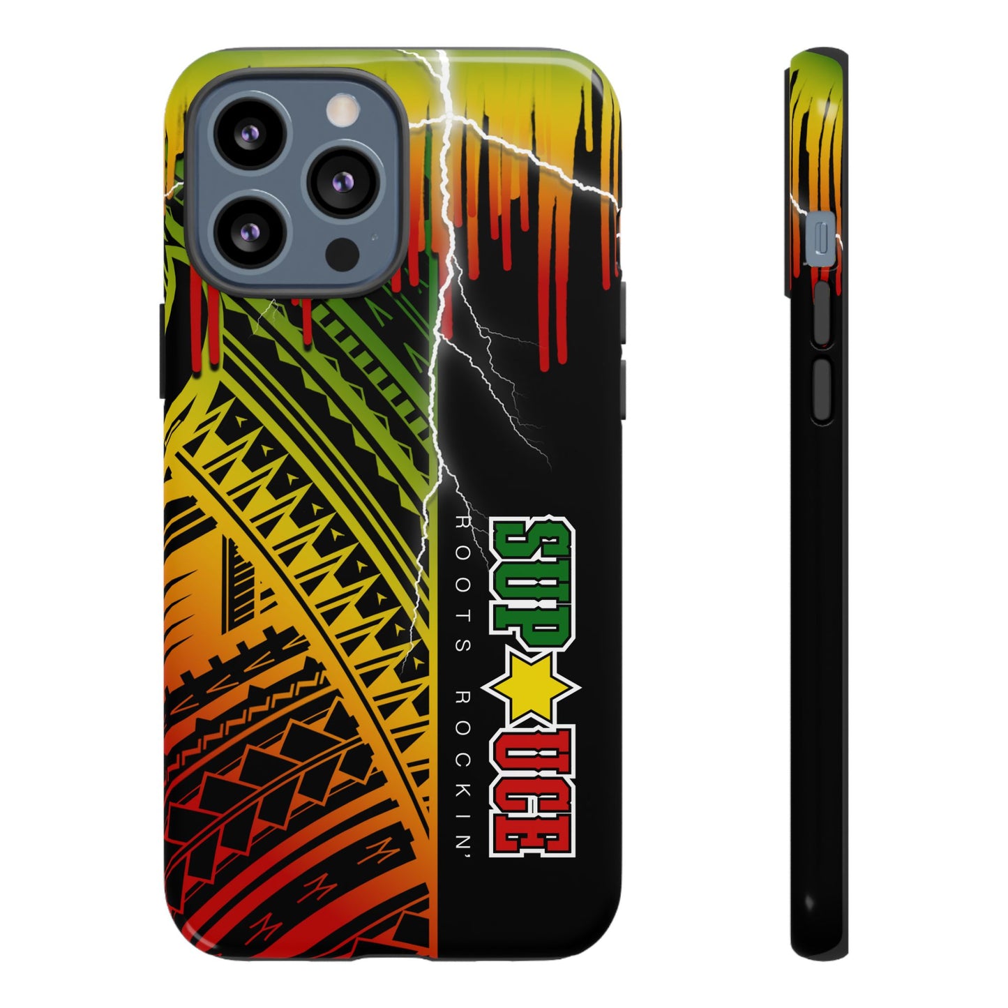 Tribal Turf Tough Cases: Vibrant Rasta-Inspired Phone Case