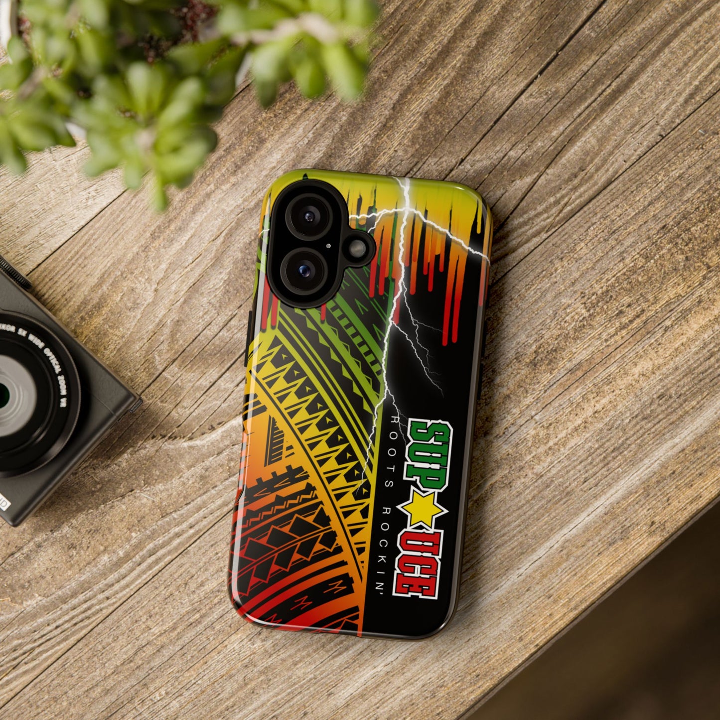 Tribal Turf Tough Cases: Vibrant Rasta-Inspired Phone Case