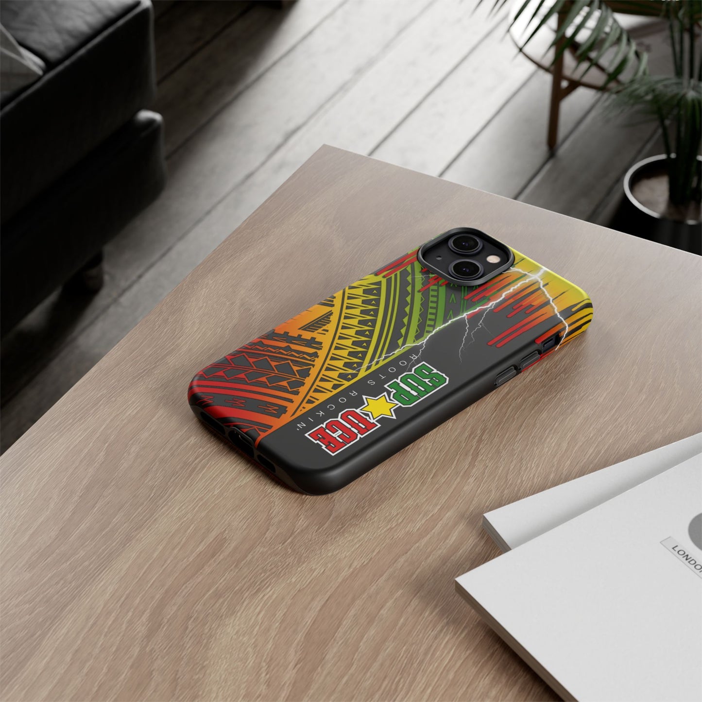 Tribal Turf Tough Cases: Vibrant Rasta-Inspired Phone Case