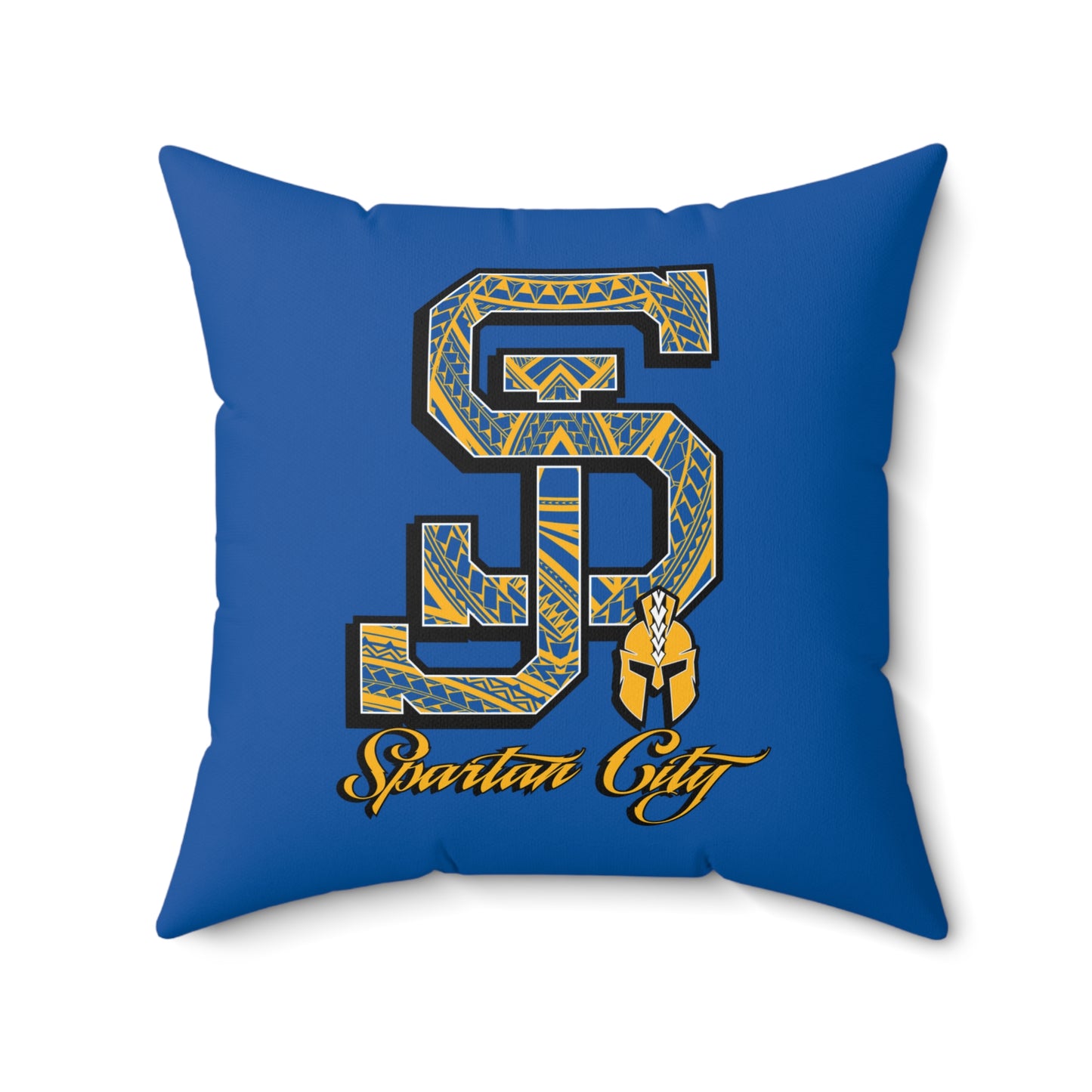 SJ Spartan City Faux Suede Square Pillow Spartans Tribal Faux Suede