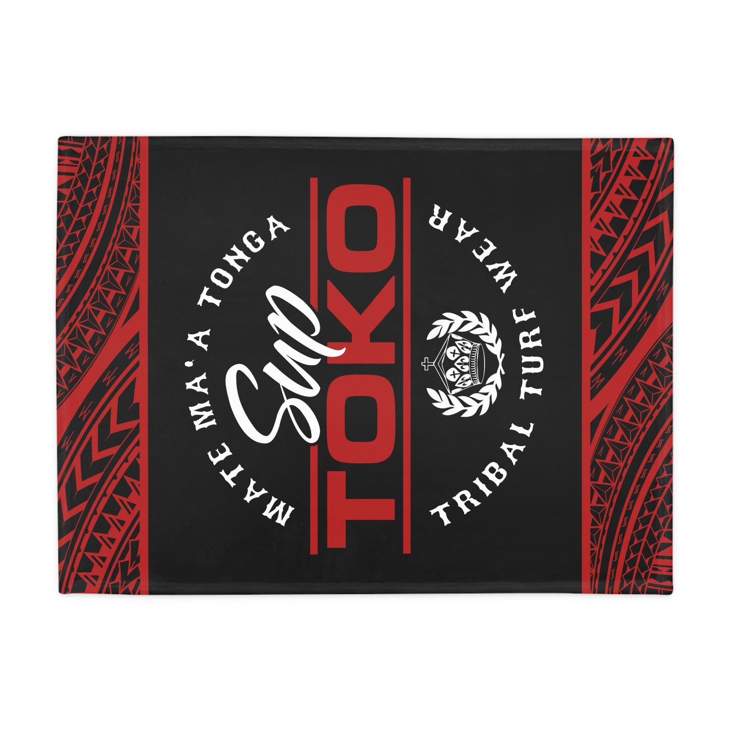 SUP TOKO Plush Fleece Blanket, Black Tribal Turf Wear Original Design