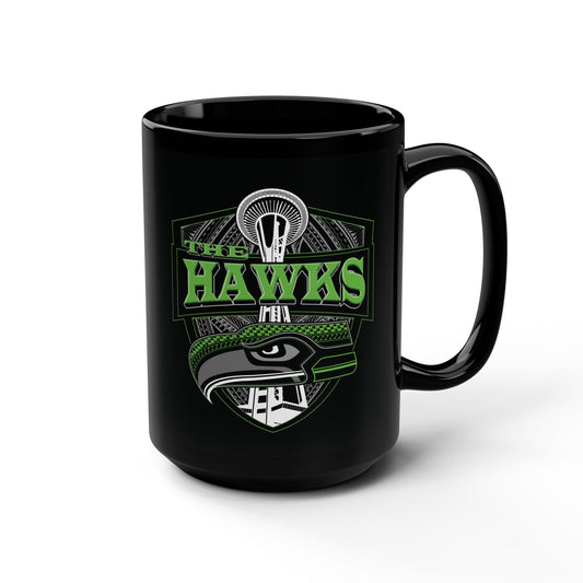 THE HAWKS Black Mug, 15oz