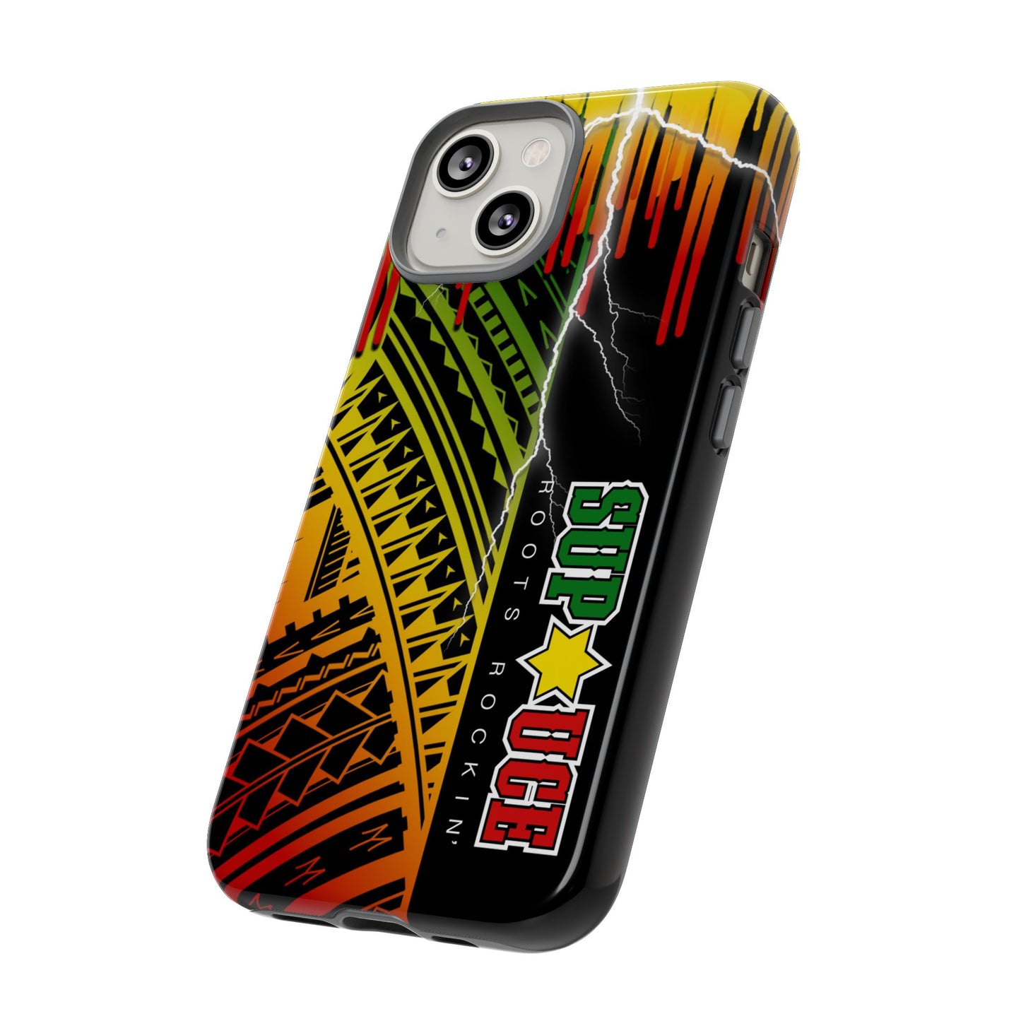 Tribal Turf Tough Cases: Vibrant Rasta-Inspired Phone Case