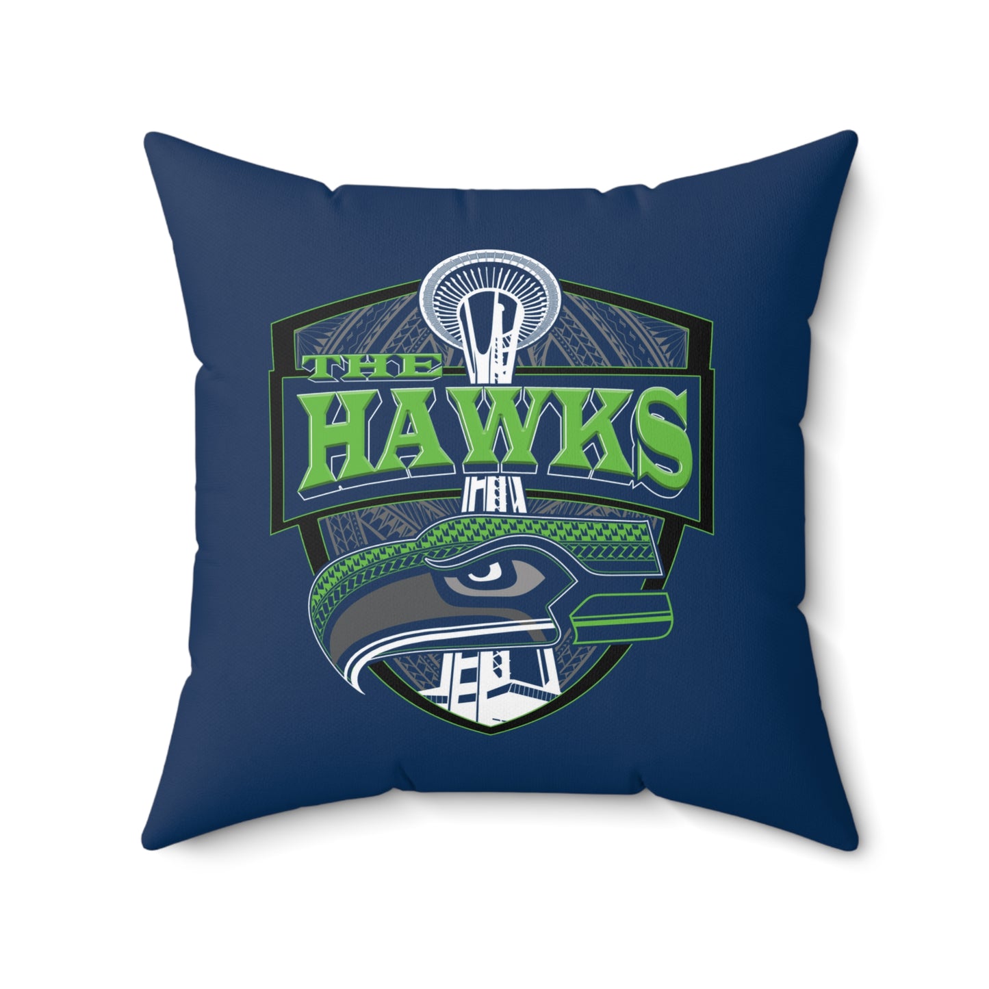 THE HAWKS Faux Suede Square Pillow Seahawks Tribal Faux Suede Pillow