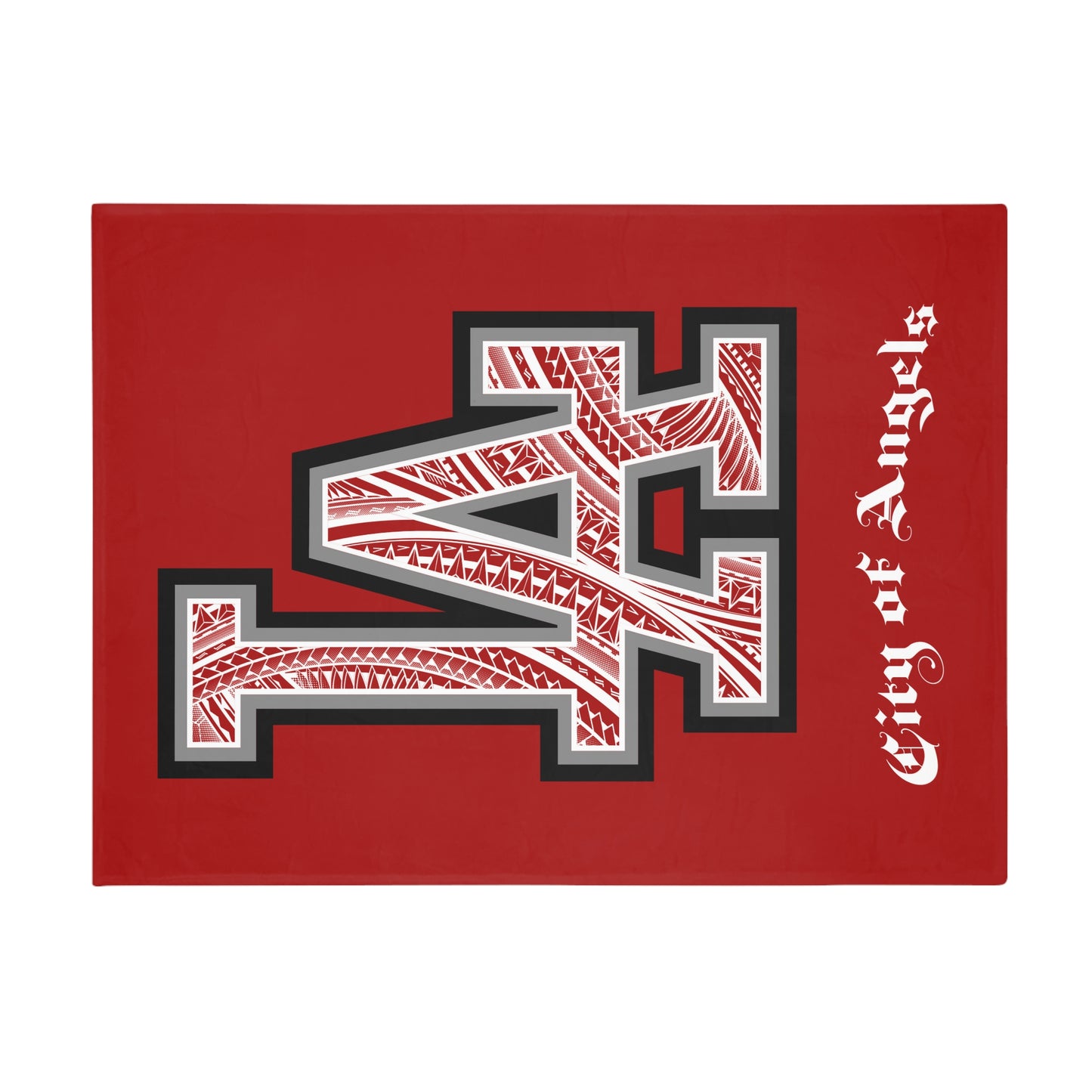 LA TRIBAL Plush Fleece Blanket, Red City of Angels, LA Tribal