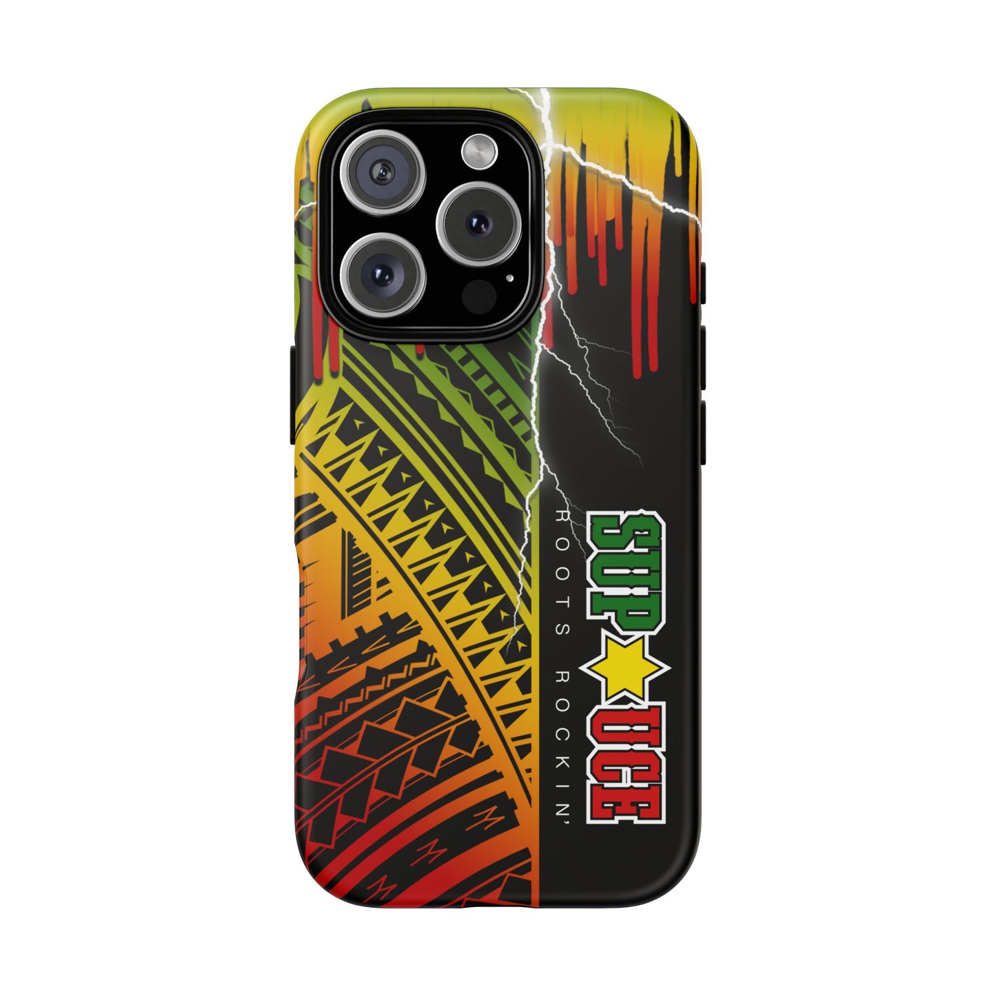 Tribal Turf Tough Cases: Vibrant Rasta-Inspired Phone Case