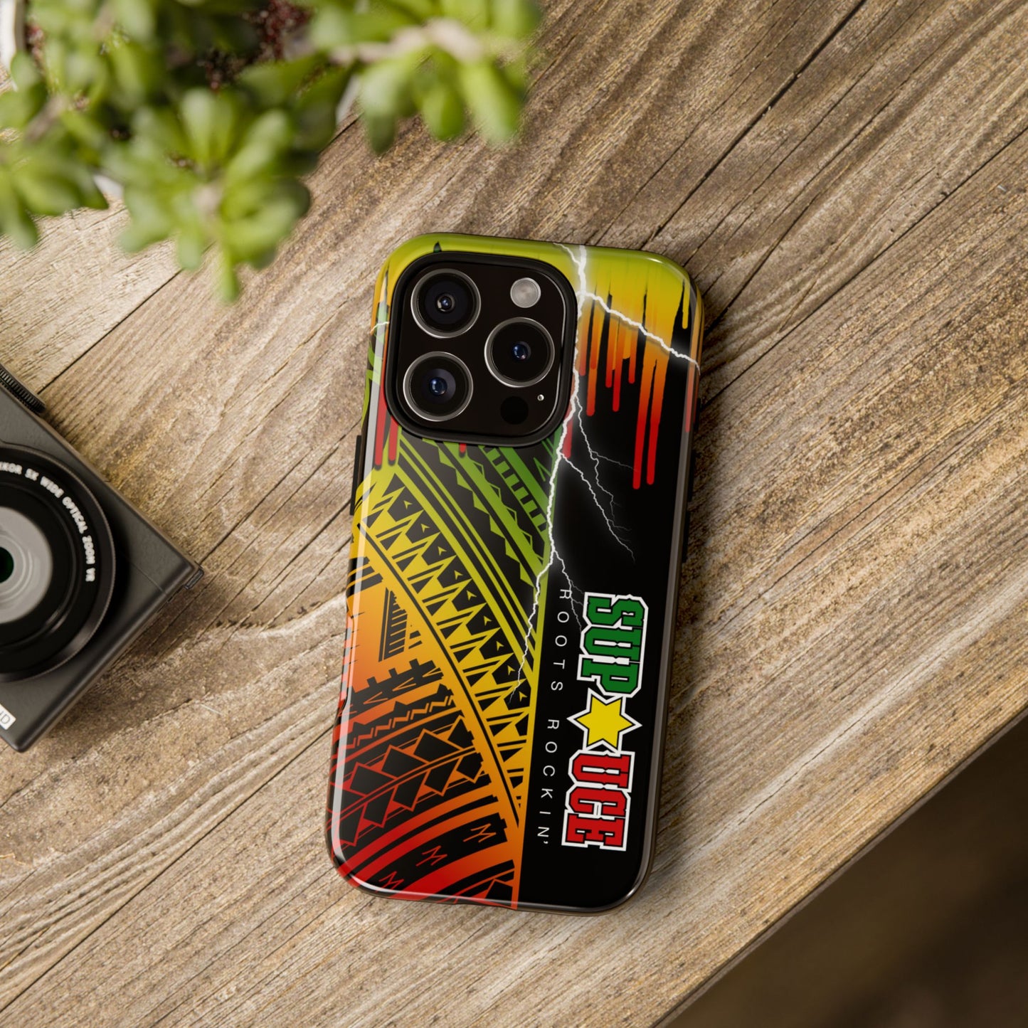 Tribal Turf Tough Cases: Vibrant Rasta-Inspired Phone Case