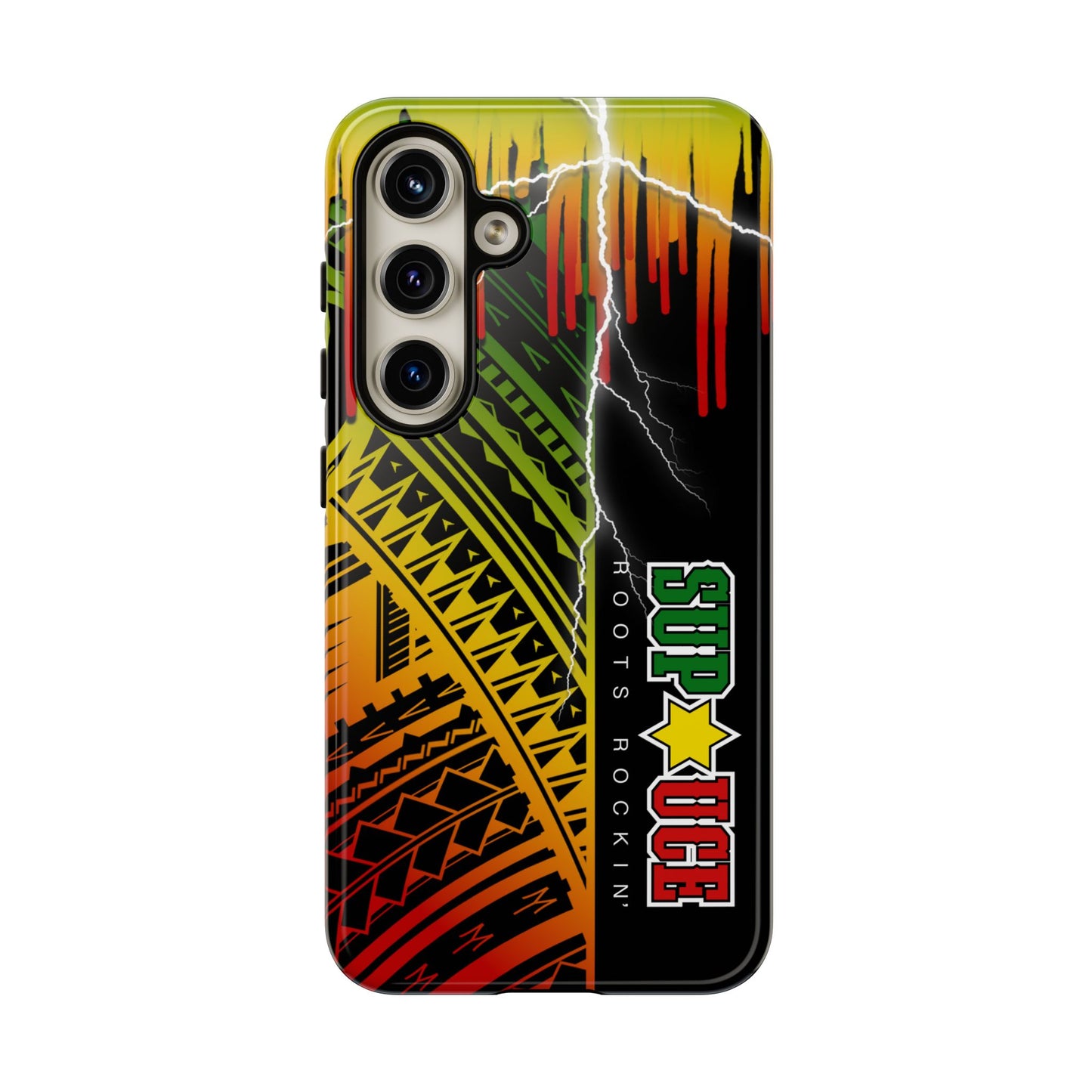 Tribal Turf Tough Cases: Vibrant Rasta-Inspired Phone Case