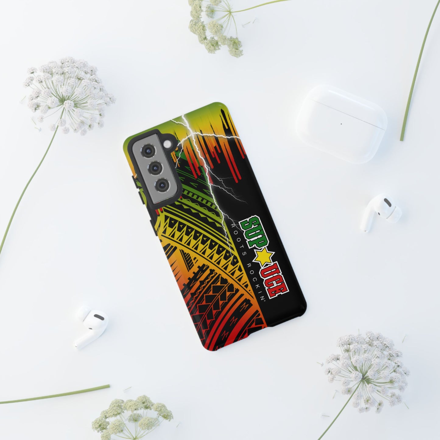 Tribal Turf Tough Cases: Vibrant Rasta-Inspired Phone Case