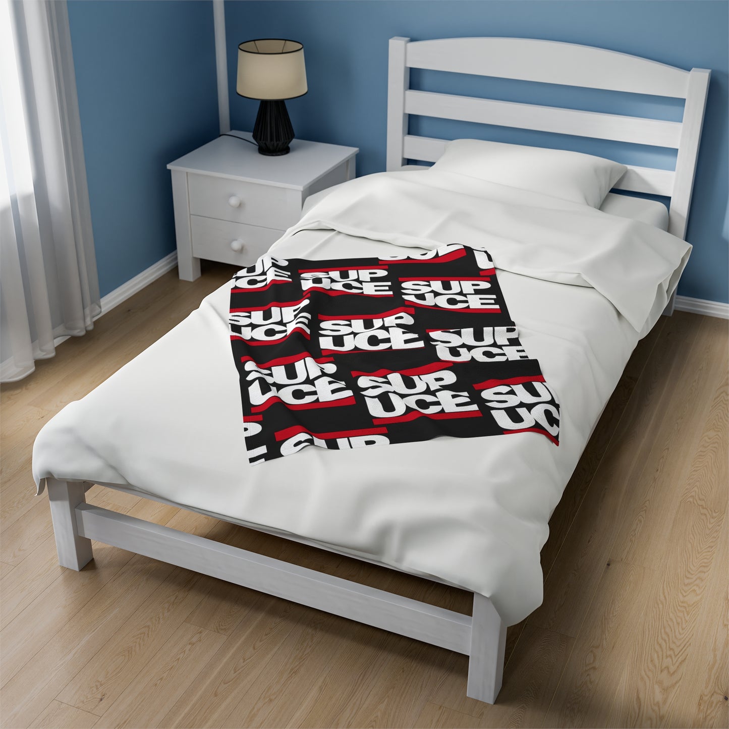 SUP UCE Velveteen Plush Blanket, Black Hip Hop Homage Design