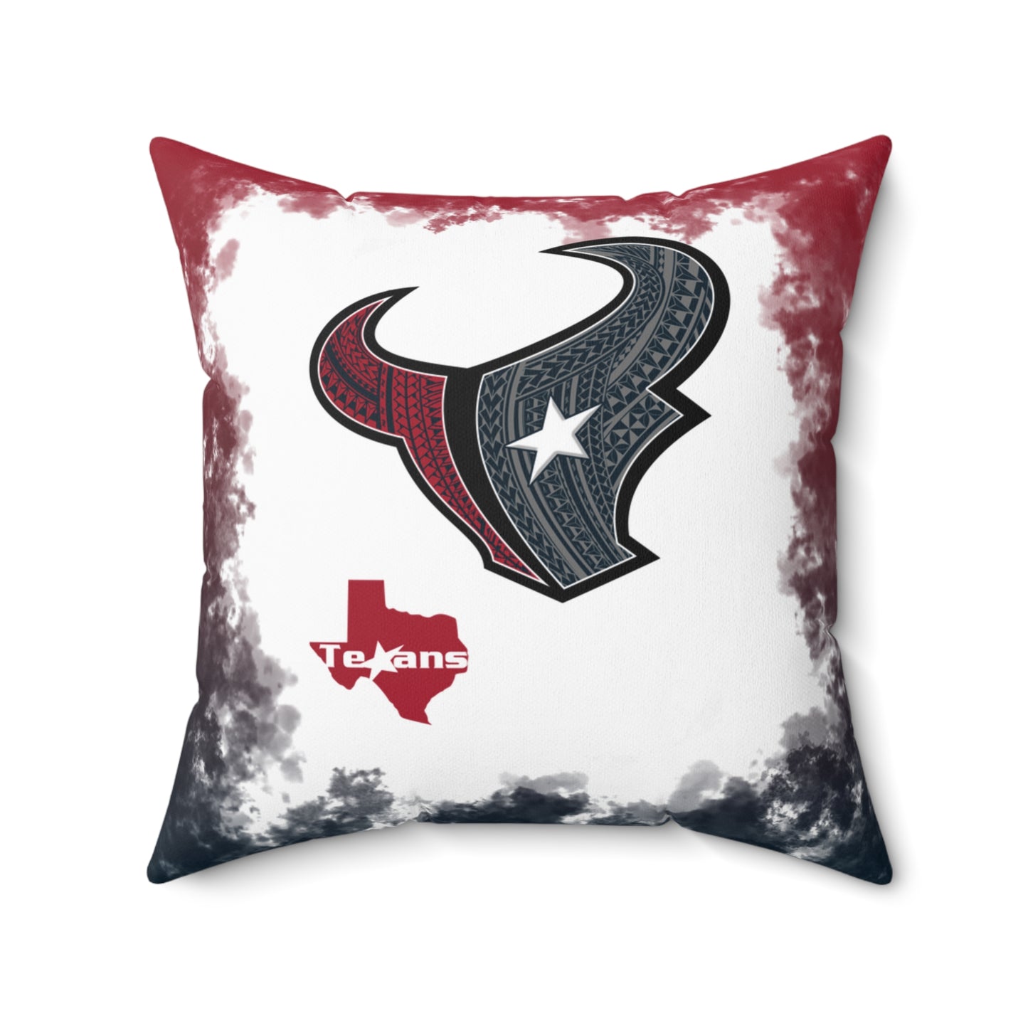 Texans Tribal Faux Suede Square Pillow Texans Faux Suede Pillow, Man Cave Gift for Him