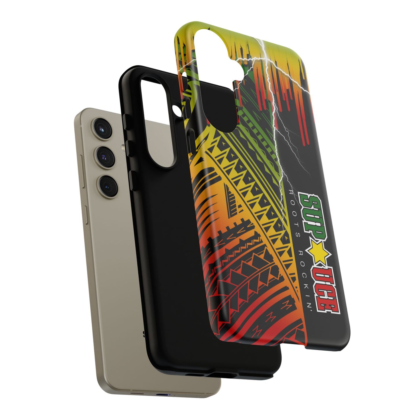 Tribal Turf Tough Cases: Vibrant Rasta-Inspired Phone Case