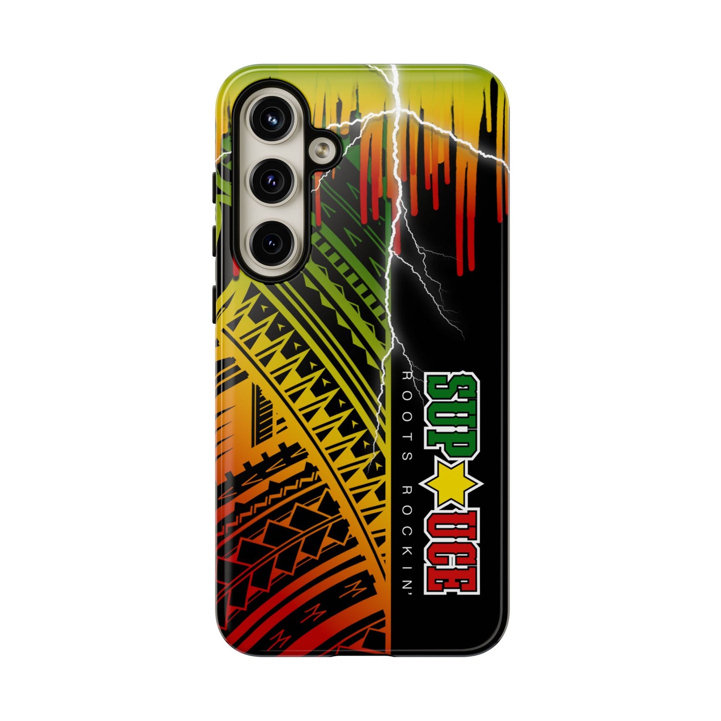 Tribal Turf Tough Cases: Vibrant Rasta-Inspired Phone Case