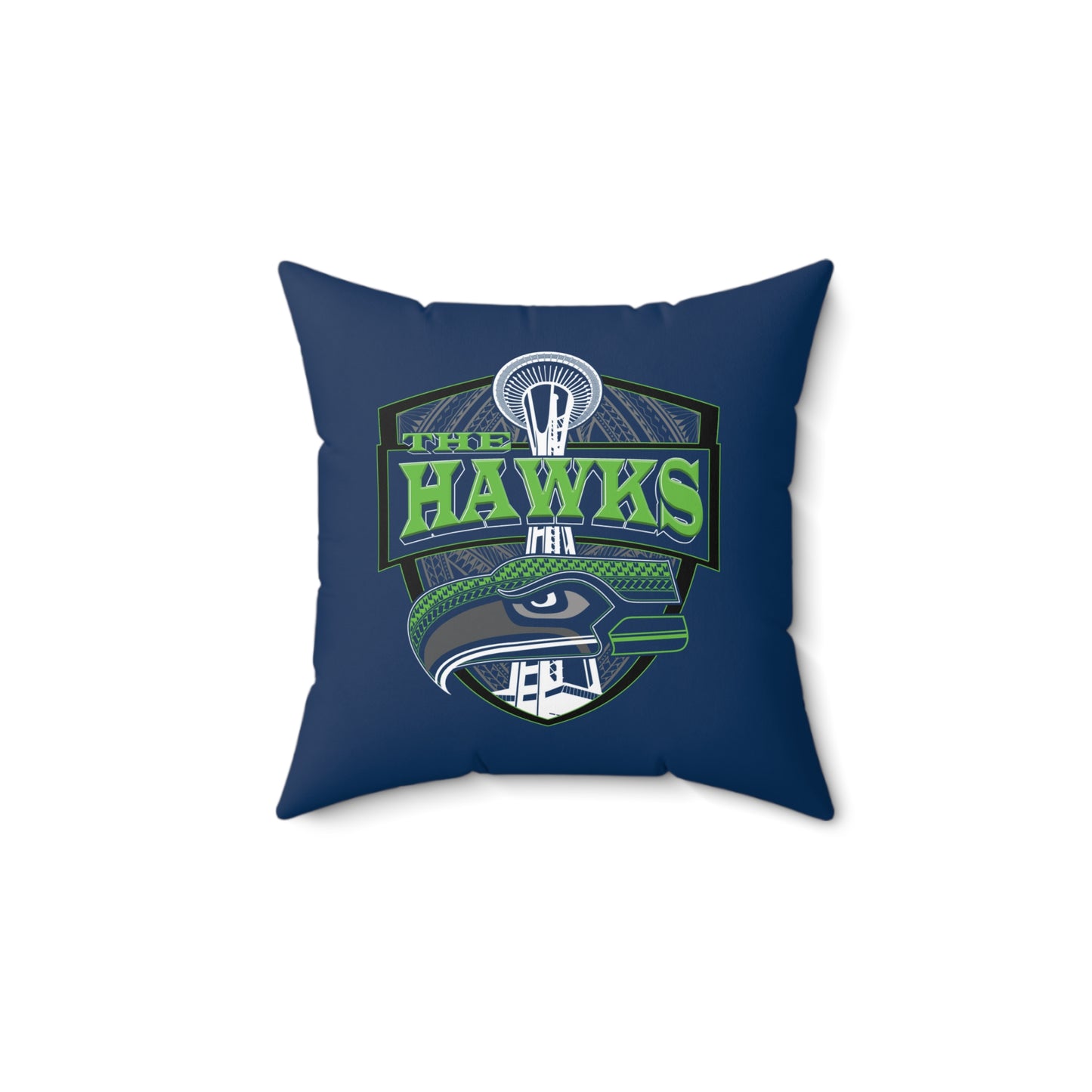 THE HAWKS Faux Suede Square Pillow Seahawks Tribal Faux Suede Pillow