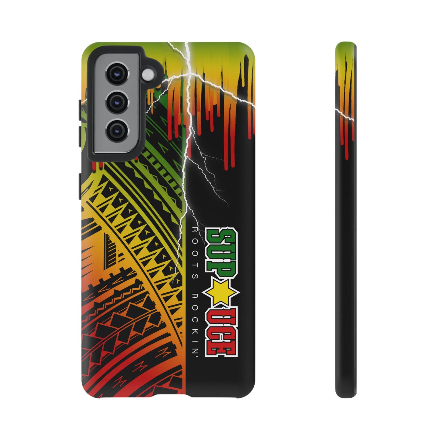 Tribal Turf Tough Cases: Vibrant Rasta-Inspired Phone Case