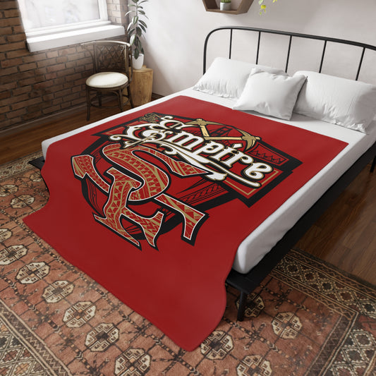 THE EMPIRE Plush Fleece Blanket, Red SF Custom Design Tribal Empire