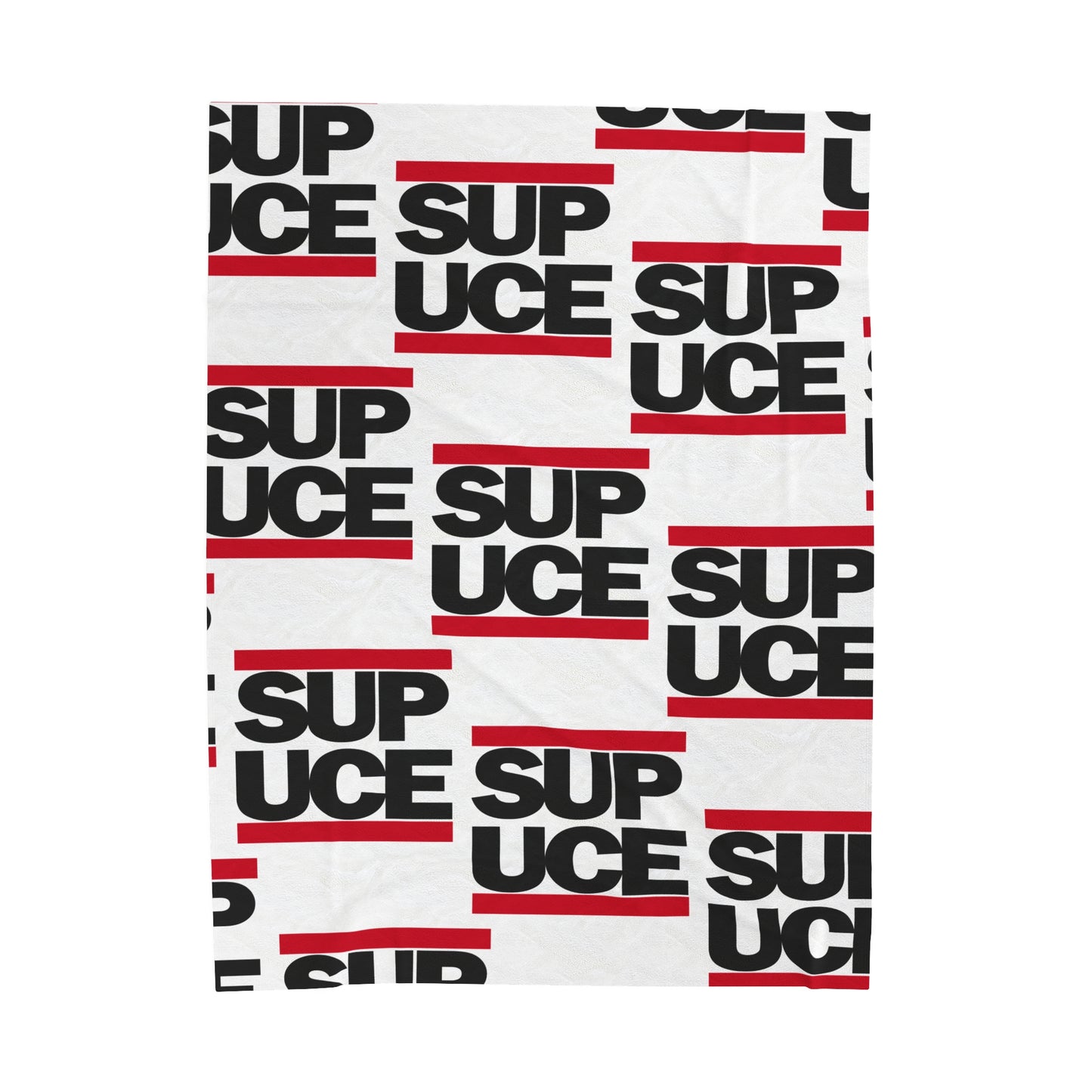 SUP UCE Velveteen Plush Blanket, White Hip Hop Homage Design