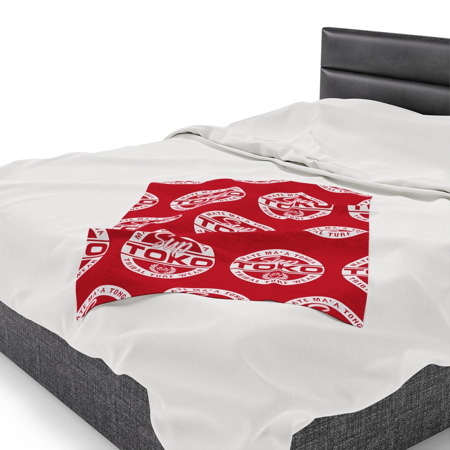 SUP TOKO TTW Velveteen Plush Blanket, Red Tribal Turf Wear Design