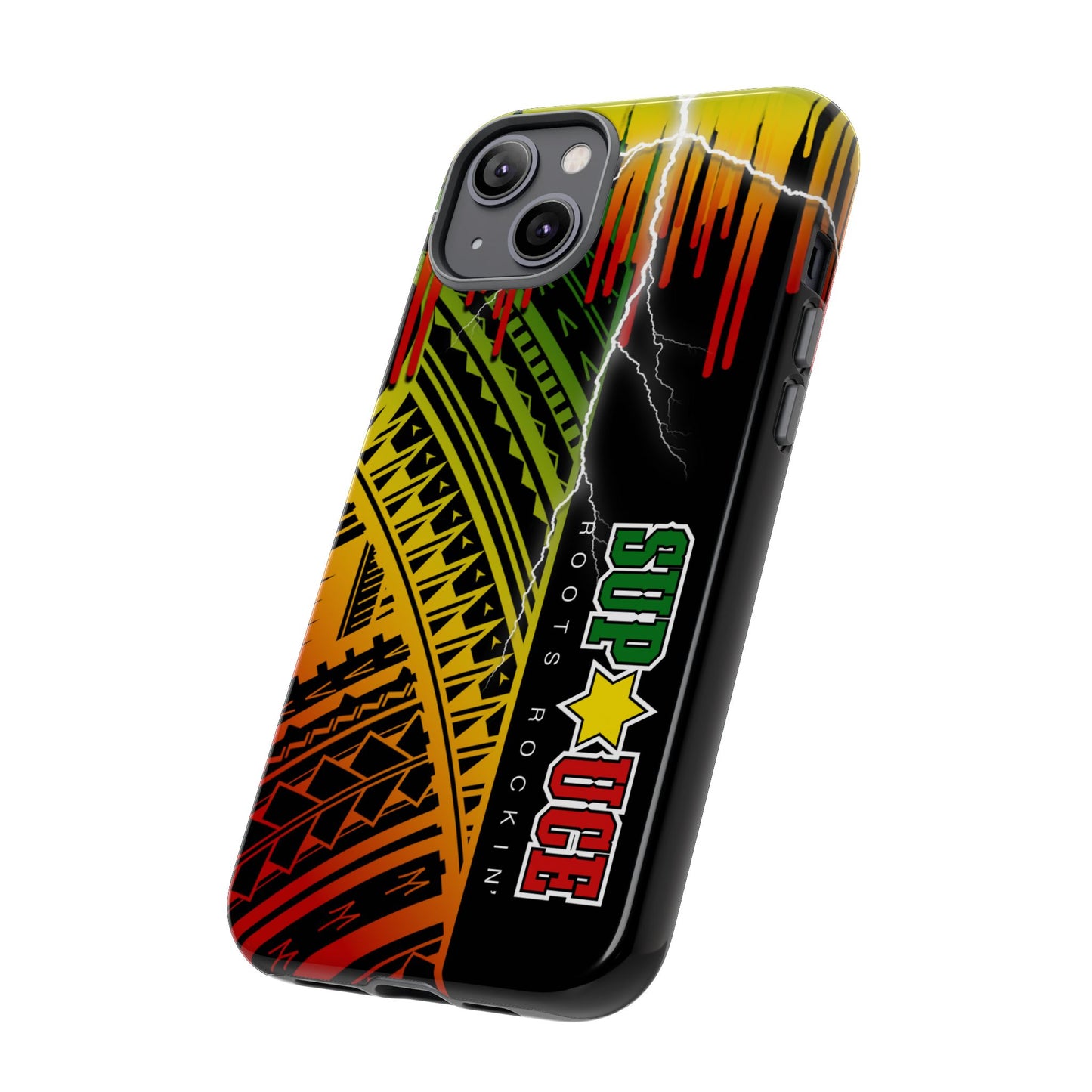 Tribal Turf Tough Cases: Vibrant Rasta-Inspired Phone Case