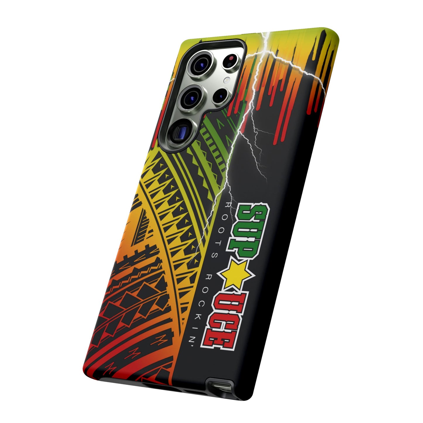 Tribal Turf Tough Cases: Vibrant Rasta-Inspired Phone Case