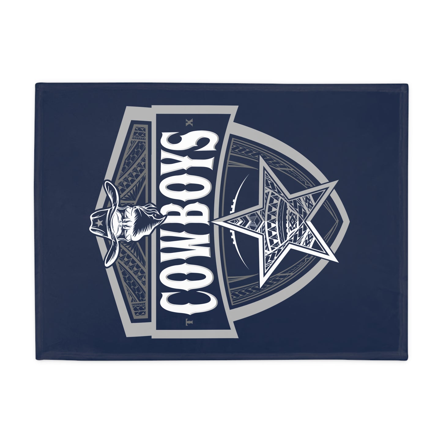 COWBOYS Plush Fleece Blanket, Navy Cowboys Tribal Turf Design