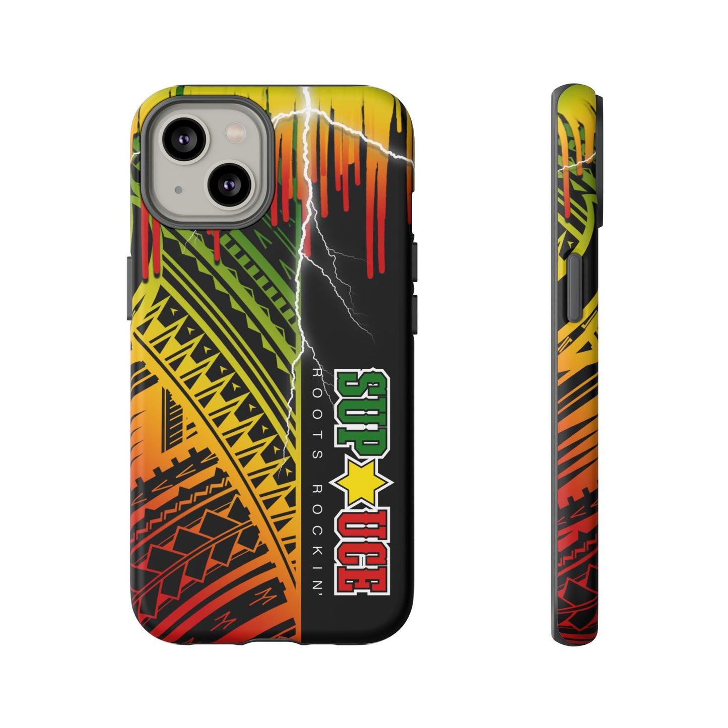 Tribal Turf Tough Cases: Vibrant Rasta-Inspired Phone Case