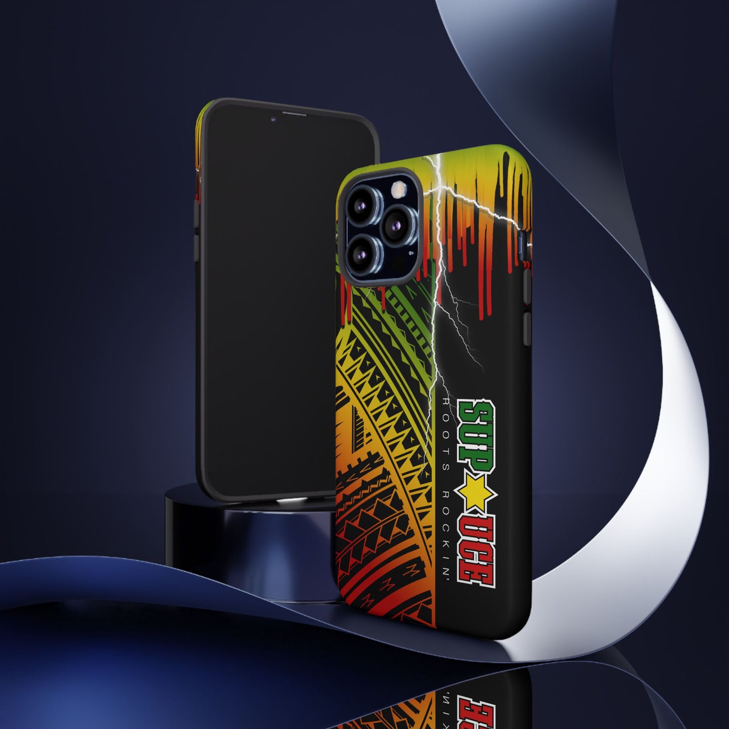 Tribal Turf Tough Cases: Vibrant Rasta-Inspired Phone Case