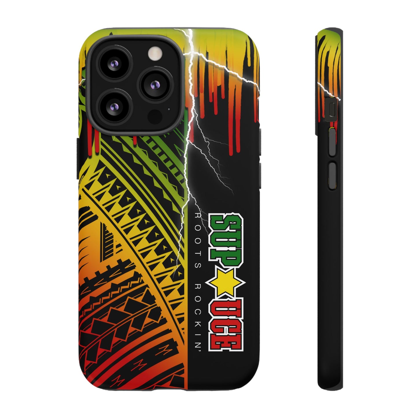 Tribal Turf Tough Cases: Vibrant Rasta-Inspired Phone Case