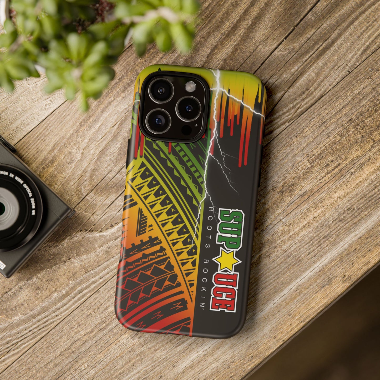 Tribal Turf Tough Cases: Vibrant Rasta-Inspired Phone Case