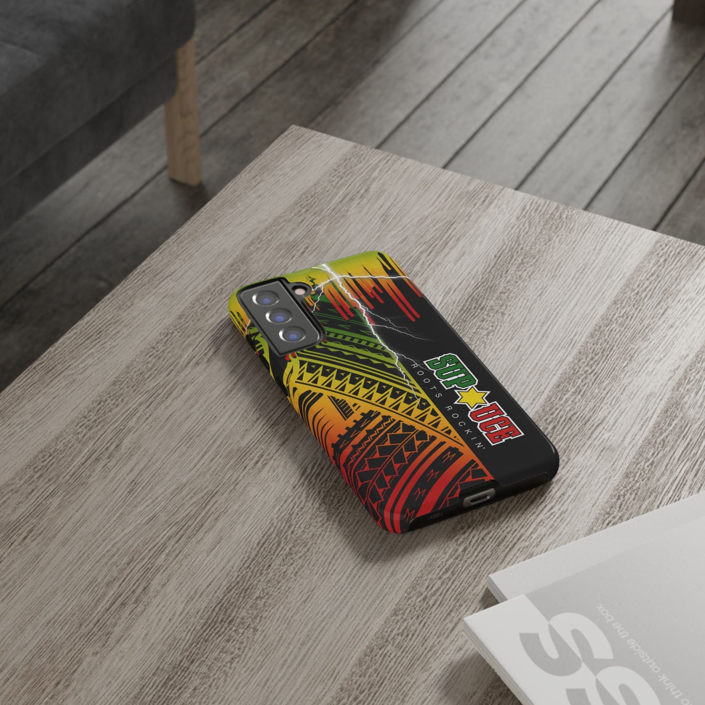 Tribal Turf Tough Cases: Vibrant Rasta-Inspired Phone Case