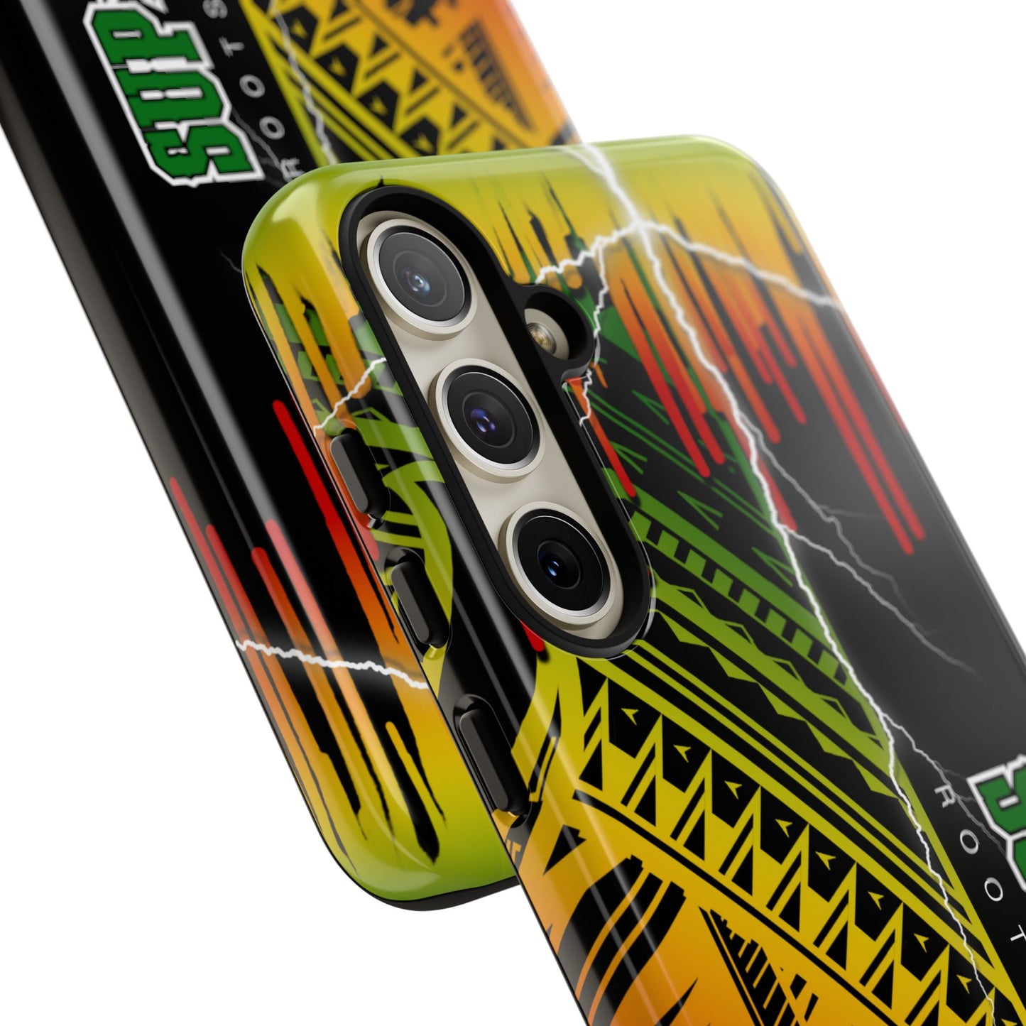 Tribal Turf Tough Cases: Vibrant Rasta-Inspired Phone Case