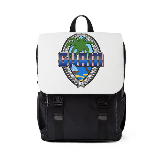 GUAM TRIBAL SEAL Casual Shoulder Backpack, White