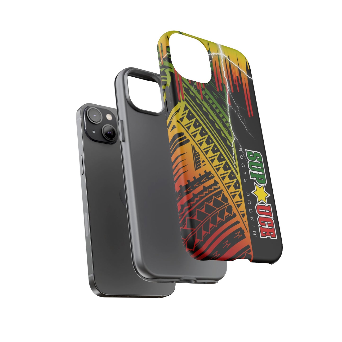 Tribal Turf Tough Cases: Vibrant Rasta-Inspired Phone Case